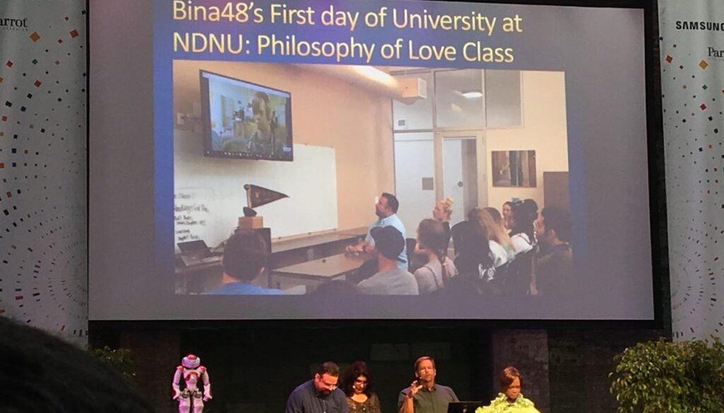 Bina48 robot enrolls in college class
